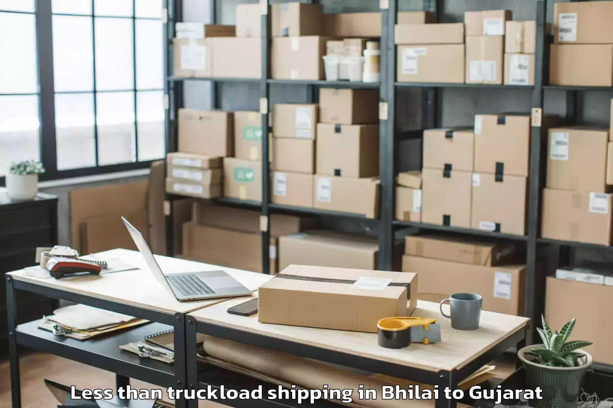 Professional Bhilai to Adalaj Less Than Truckload Shipping